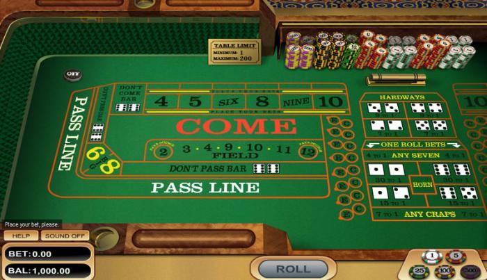 Le craps en ligne