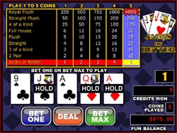 Les regles du video poker